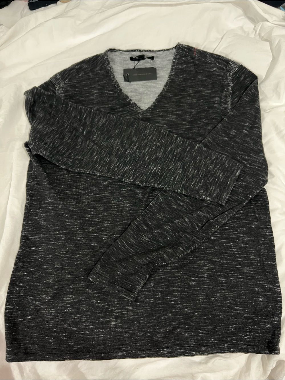 John Varvatos Men's V-Neck Sweater - Charcoal Heather